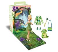 Disney Store Official Princess Story Doll (Tinker Bell from Peter Pan) 11 Inches, Includes Coloring Area and Additional Dress, Princess Doll in Classic Outfit, Princess Toys for Girls