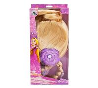 Disney Store Official Rapunzel Costume Wig for Kids, Tangled, Realistic Golden Braided Hair with Shimmery Highlights and Floral Appliqués - One Size