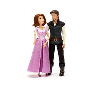 Disney Store Official Rapunzel & Flynn Rider Doll Set - Tangled Classic Dolls with Glittering Gown, Cropped Hair & Pascal Figure - Fully Poseable Disney Princess Collectible