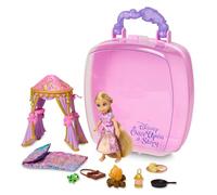 Disney Store Official Disney's Once Upon a Story Rapunzel Mini Doll Playset, Tangled, 10 Pc., Toy Figure Set with Accessories, Including Pascal, Canopy Tent, Floral Bedroll - Suitable for Ages 3+