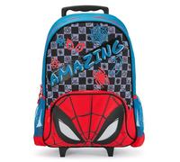 DISNEY STORE Official School Backpack - Kids Backpack with Embroidered Accents and Screen Art Featuring Disney Characters, Multicolor, M, Spider-man Rolling