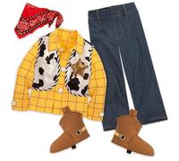 Disney Store Official Sheriff Woody Costume, Toy Story, Cow Boy Outfit for Fancy Dress, Halloween and Roleplay, Age 4