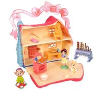 Disney Store Official Snow White Doll House, 10cm / 4" Once Upon a Story Playset Includes Fairytale Cottage, Dopey, Bunny Rabbit and Kitchen Toys, Suitable for Age 3+