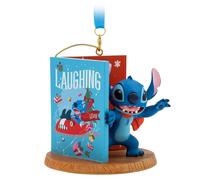 Disney Store Official Stitch Christmas Card Sketchbook Ornament - Fully Sculpted Figure with Card Backdrop Laughing All The Way Greeting - Perfect C