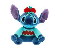 Disney Store Official Stitch Festive Medium Soft Toy, Lilo & Stitch, 35cm/14”, Kids Christmas Stuffed Animal Collectable Plush Doll in Knit Sweater, Bow and Mistletoe