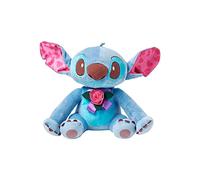 Disney Store Official Stitch Sweetheart Medium Soft Toy, Lilo & Stitch, 29cm/11”, Valentine's Day Gift, Plush Cuddly Figure, Character with Heart Printed Ears and 3D Flower - Suitable for Ages 0+