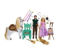 Disney Store Official Tangled Doll Set, Including Princess Rapunzel, Flynn Rider, Maximum, Pascal, Accessories and Props, Suitable for Age 3+