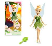 Disney Store Official Tinker Bell Classic Doll for Kids, Peter Pan, 25.5cm/10”, Includes Brush with Moulded Details, Fully Posable Toy in Shimmery Green Dress - Suitable for Ages 3+