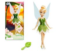 Disney Store Official Tinkerbell Classic Doll for Kids Peter Pan 10 Inches Includes Brush with Molded Details Fully Posable Toy in Glittery Dress