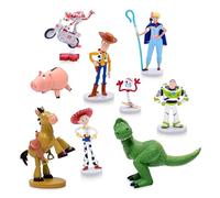 Disney Store Official Toy Story Deluxe Figurine Playset Age 3+, 9 Mini Toys, Miniature Action Figure Set, Woody, Buzz Lightyear, Jessie, Rex, Bullseye, Hamm, Bo Peep, Forky and Duke Caboom
