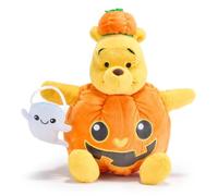 Disney Store Official Winnie the Pooh Pumpkin Halloween Plush 23 cm | Winnie the Pooh plush in pumpkin costume with ghost treat bag, perfect for Halloween gifts, autumn décor and keepsakes