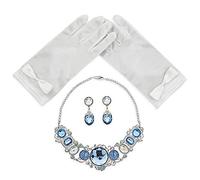 DISNEY STORE PRINCESS CINDERELLA JEWELRY ACCESSORY SET - NECKLACE GLOVES ~ 2016