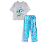 (Small) Disney Monsters Inc Short Sleeve Long Leg Pyjama Set (Womens Multicoloured)