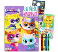 Disney SuperKitties Coloring Book Set for Kids Girls 4-8 3-5 Bundle with Super Kitties Coloring Pages Activities Games Stickers Jumbo Crayons |