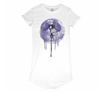 Disney T-Shirt Dress for Women | Nightmare Before Christmas Ladies Dress | 100% Cotton, White | Jack Skellington T-Shirt Dress | Official Nightmare Before Christmas Merchandise | Large