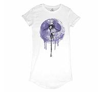Disney T-Shirt Dress for Women | Nightmare Before Christmas Ladies Dress | 100% Cotton, White | Jack Skellington T-Shirt Dress | Official Nightmare Before Christmas Merchandise | Medium