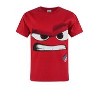 Disney T-Shirt for Boys Inside Out Anger Face Red Top Kids Girls 3-4 Years
