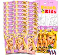 Disney Tangled Mini Party Favors Set for Kids - Bundle of 24 Mini Tangled Grab n Go Play Packs with Coloring Pages, Stickers and More | Rapunzel Toys