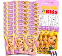 Disney Tangled Mini Party Favors Set for Kids - Bundle of 24 Mini Tangled Grab n Go Play Packs with Coloring Pages, Stickers and More | Rapunzel Toys