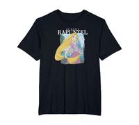 Disney Tangled Princess Rapunzel Distressed Portrait T-Shirt, Men's Big and Tall, Black, 2X Tall