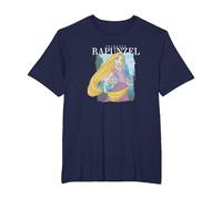 Disney Tangled Princess Rapunzel Distressed Portrait T-Shirt, Men's Big and Tall, Navy Blue, 2X Tall