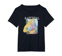 Disney Tangled Princess Rapunzel Distressed Portrait T-Shirt, Women's Plus, Black, 2X