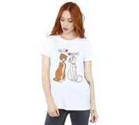 Disney The Aristocats We Go Together Cotton Boyfriend T-Shirt In White White XXXL