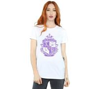 Disney The Descendants Auradon Prep Crest Cotton Boyfriend T-Shirt In White White XL
