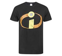 Disney The Incredibles T-Shirt for Men | Adults Movie Distressed Logo Novelty Tee | Superhero Family Merchandise Black