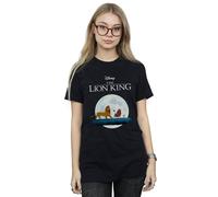 (XXL, Black) Disney Womens/Ladies The Lion King Hakuna Matata Walk Cotton Boyfriend T-Shirt