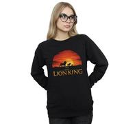 Disney Women's The Lion King Movie Sunset Logo Sweatshirt Black Medium