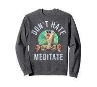 Disney The Lion King Rafiki Don't Hate Meditate Portrait Sweatshirt, Adult Unisex, Dark Heather Grey, Large