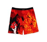 Disney The Lion King Scar Hyenas Mens Briefly Stated Boxer Lounge Shorts, Black/Red, XL