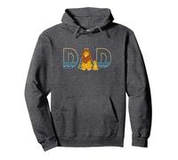 Disney The Lion King Simba and Mufasa Dad Pullover Hoodie, Adult Unisex, Dark Heather Grey, X-Large