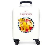 Disney Joumma The Lion King Cabin Suitcase White 33 x 50 x 20 cm Rigid ABS Side Combination Lock 28.4L 2 kg 4 Double Wheels Hand Luggage, White, Cabin Suitcase