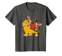Disney The Lion King Simba, Pumba And Timon T-Shirt, Youth, Asphalt Grey, X-Small