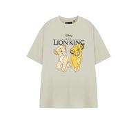 Disney Womens Beige Short Sleeve T-Shirt | The Lion King Simba & Nala Graphic Tee | Classic Characters Top | Women's Casual Wear Shirt