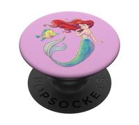 Disney The Little Mermaid Ariel and Flounder Pink Ocean PopSockets Adhesive PopGrip