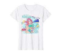 Disney The Little Mermaid Ariel Flounder Sebastian Poster T-Shirt, Women, White, X-Small