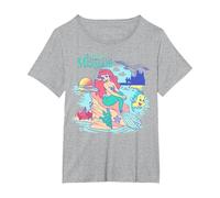 Disney The Little Mermaid Ariel Flounder Sebastian Poster T-Shirt, Women's Plus, Heather Grey, 5X