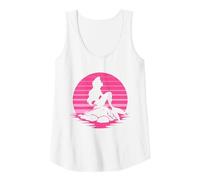 Disney The Little Mermaid Ariel Silhouette in Pink Tank Top, Women, White, Small