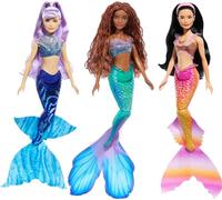 Disney The Little Mermaid Ariel Sisters Doll Set with 3 Fashion Mermaid Dolls, Includes Mala, Karina, and Ariel, HND29