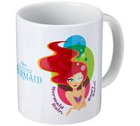 Disney The Little Mermaid Mug (Mermaid Hair Don't Care Design) 11oz Ceramic White Mug - Official Merchandise