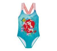 Disney The Little Mermaid Official Girl's Swimwear, One Piece Swimming Costume Featuring Ariel, Aqua, Age 7-8 Years