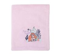 Disney The Little Mermaid Pink & Coral Ariel Cute by Nature Super Soft Baby Blanket, Pink, Coral, Navy,