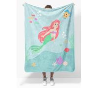 Disney The Little Mermaid Plush Travel Throw Blanket - Measures 40 x 50 Inches - Super Soft & Cozy Princess Travel Accessories Features Ariel