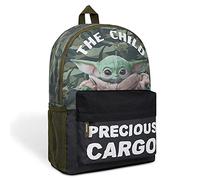 Disney The Mandalorian School Bag Baby Yoda Kids Backpack for School Travel Sports Zipped Pocket Star Wars Gifts (Green Camo)