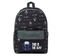 Disney The Mandalorian School Bag Baby Yoda Kids Backpack for School Travel Sports Zipped Pocket Star Wars Gifts (Black)