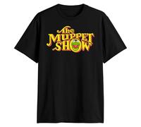 Disney The Muppet Show Kermit The Frog Retro Logo Adult T-Shirt, Black, Medium