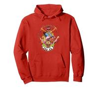Disney The Muppets Dr Teeth & Electric Mayhem Keyboard Band Pullover Hoodie, Adult Unisex, Red, Medium
